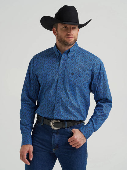 Wrangler George Strait Long Sleeve Button Down One Pocket Shirt