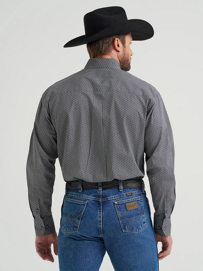 Wrangler George Strait Black Navy Hourglass Long Sleeve Shirt
