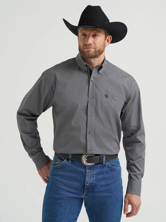 Wrangler George Strait Black Navy Hourglass Long Sleeve Shirt