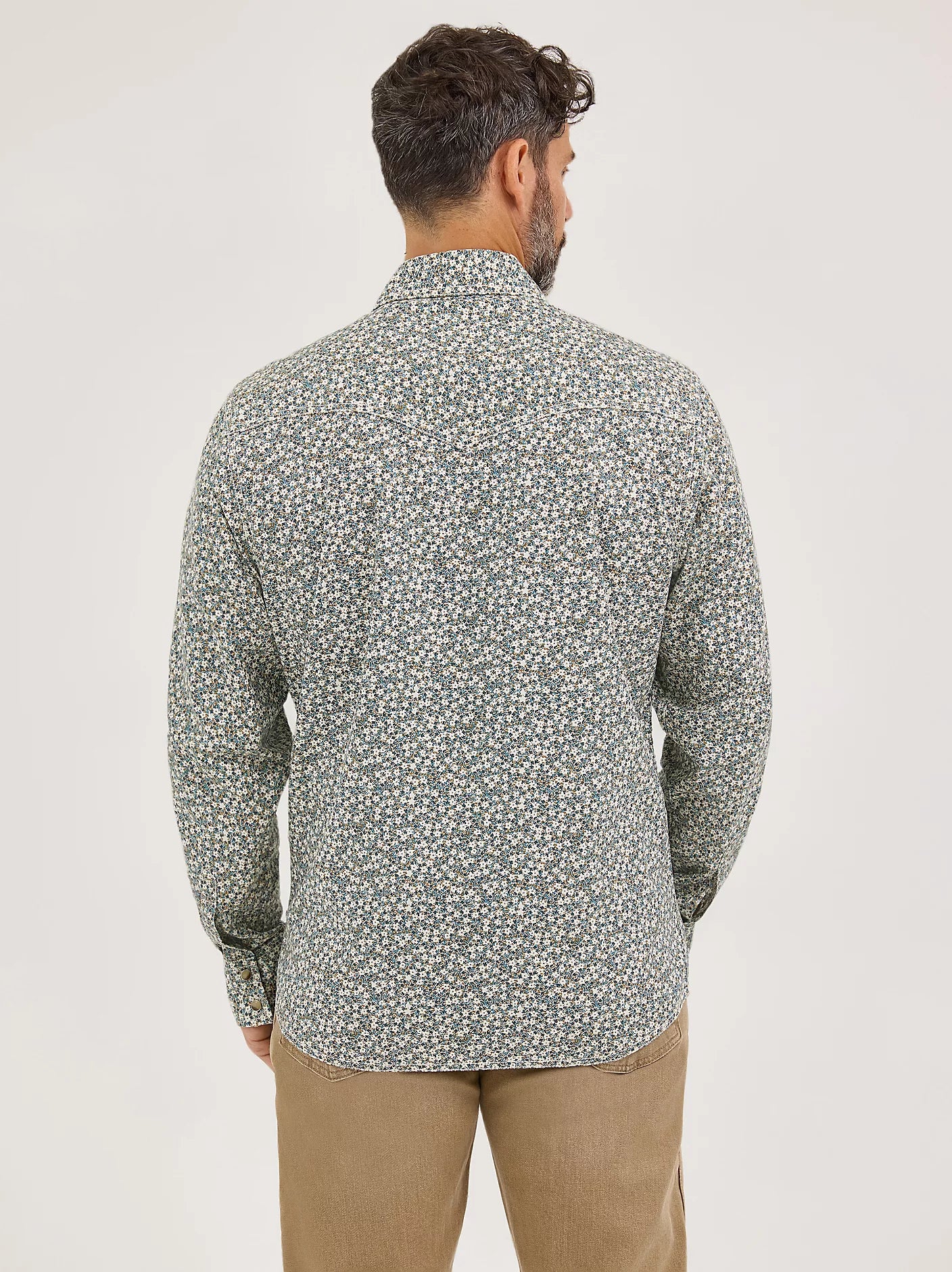 Wrangler Retro Floral Green Premium Long Sleeve Snap Shirt