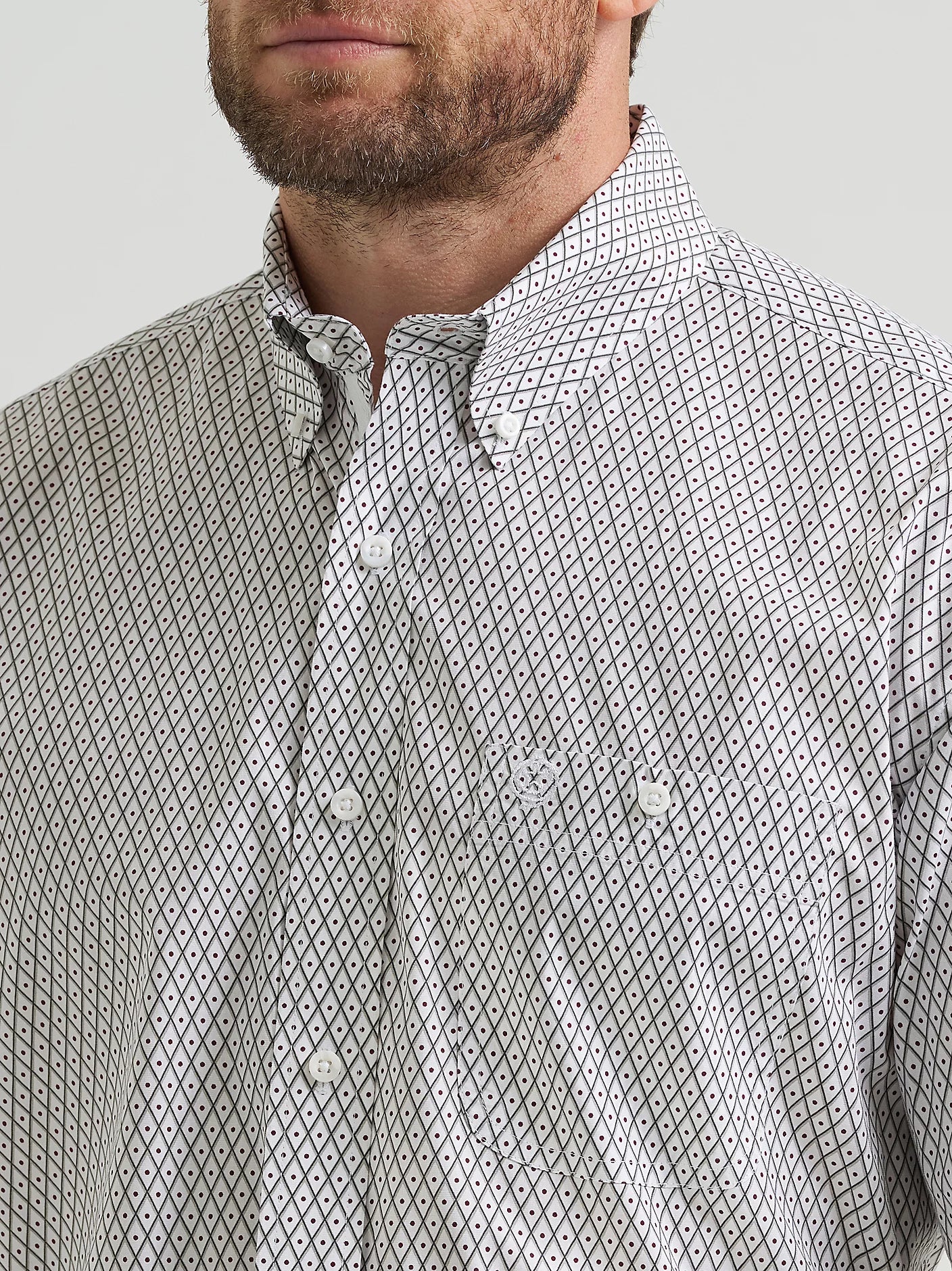 Wrangler George Strait White Wine Cross Long Sleeve Shirt