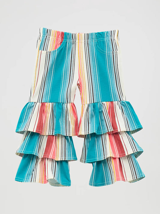 Wrangler Little Girl's Stripe Tiered Flare Jean