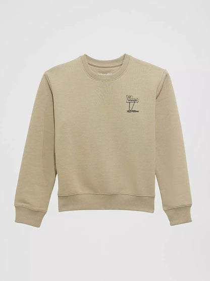 Wrangler Boy's Trench Tan Graphic Pullover Sweatshirt