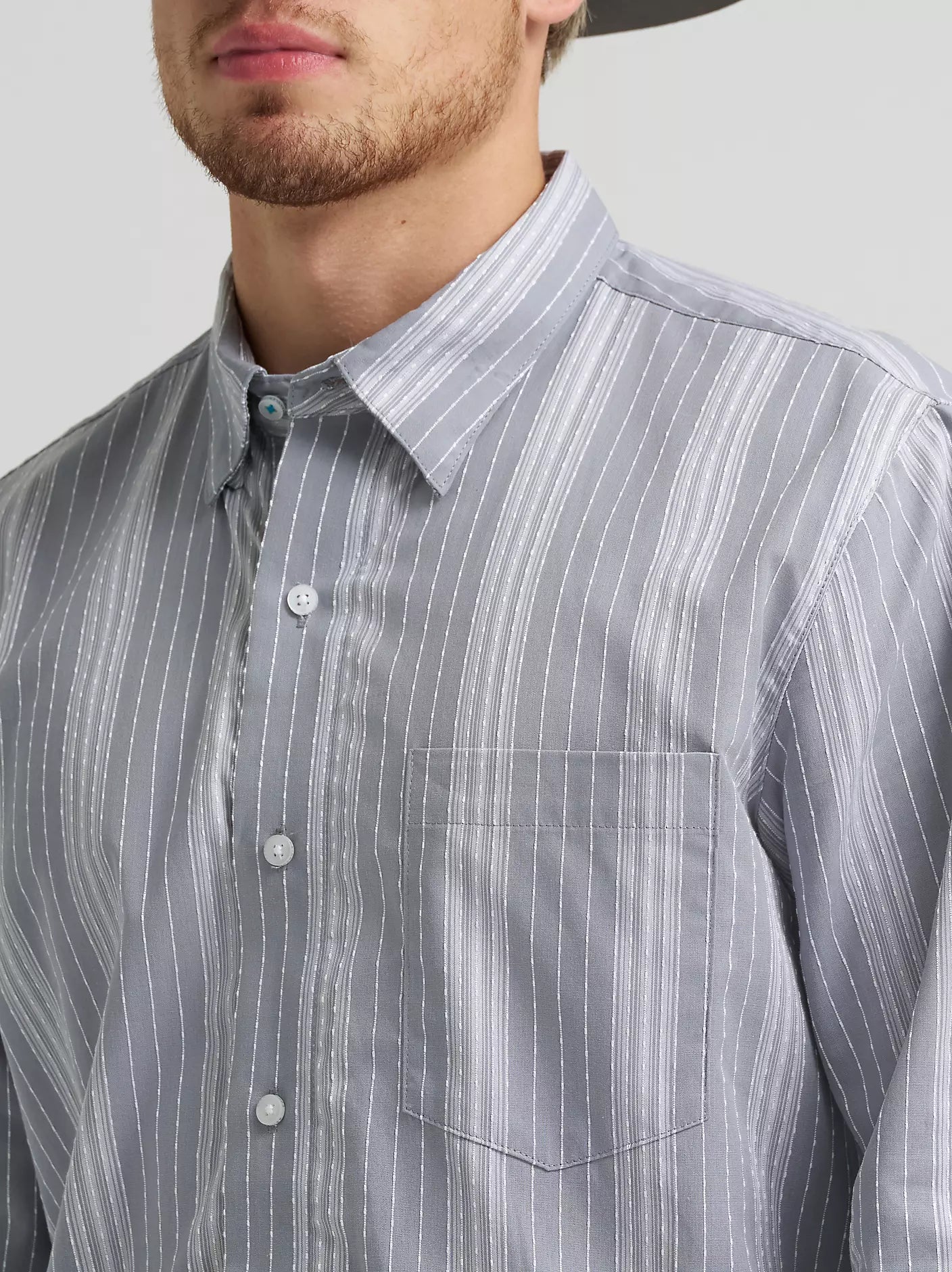 Wrangler X Cody Johnson Charcoal Dobby Stripes Shirt