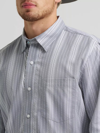 Wrangler X Cody Johnson Charcoal Dobby Stripes Shirt