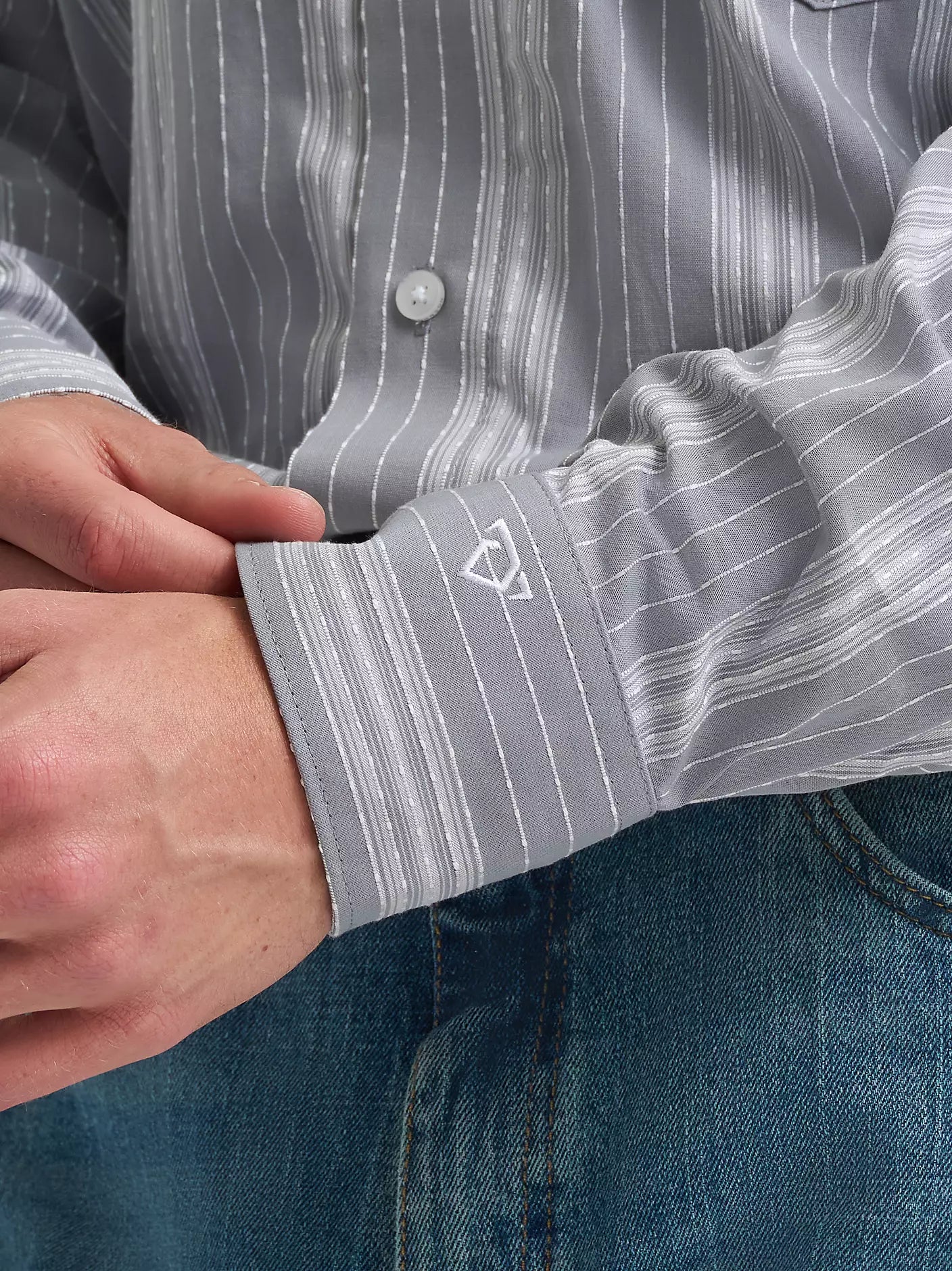 Wrangler X Cody Johnson Charcoal Dobby Stripes Shirt