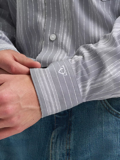 Wrangler X Cody Johnson Charcoal Dobby Stripes Shirt