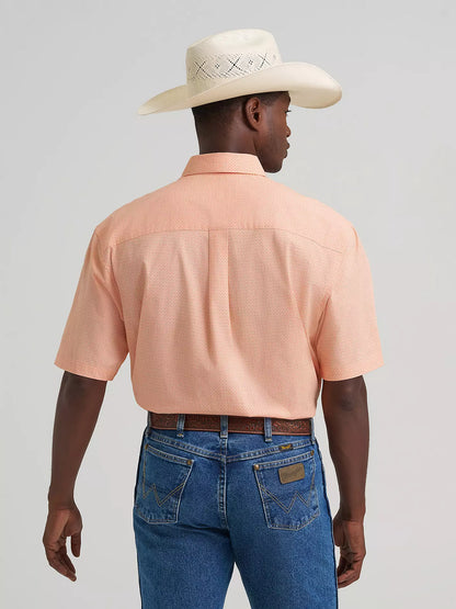 Wrangler George Strait Peach Mod Short Sleeve One Pocket Button Down Shirt