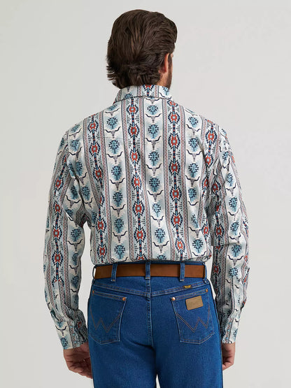 Wrangler Checotah Long Sleeve Western Snap Printed Shirt