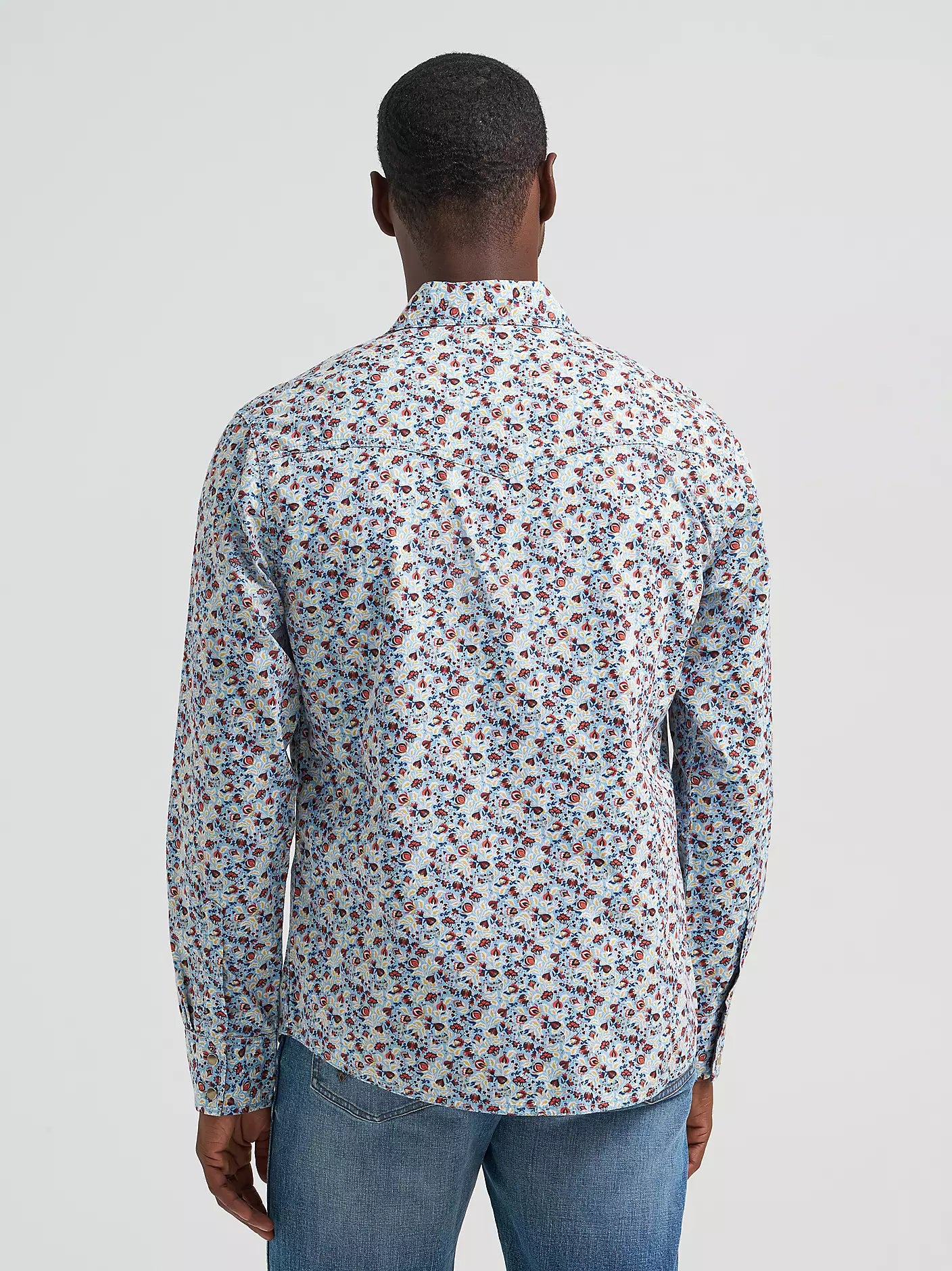 Men's Wrangler Retro Floral Fig Premium Long Sleeve Snap Shirt