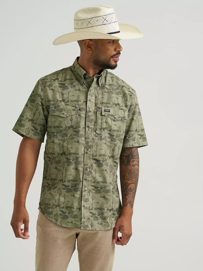 Wrangler All Terrain Gear Men's Olivine Performance Shirt
