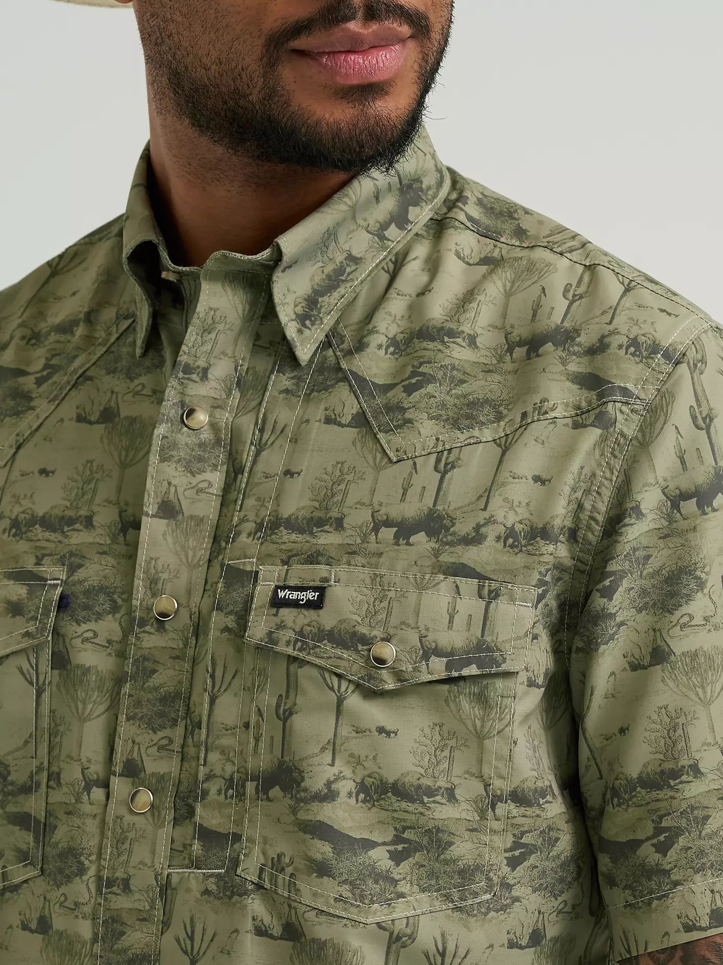 Wrangler All Terrain Gear Men's Olivine Performance Shirt