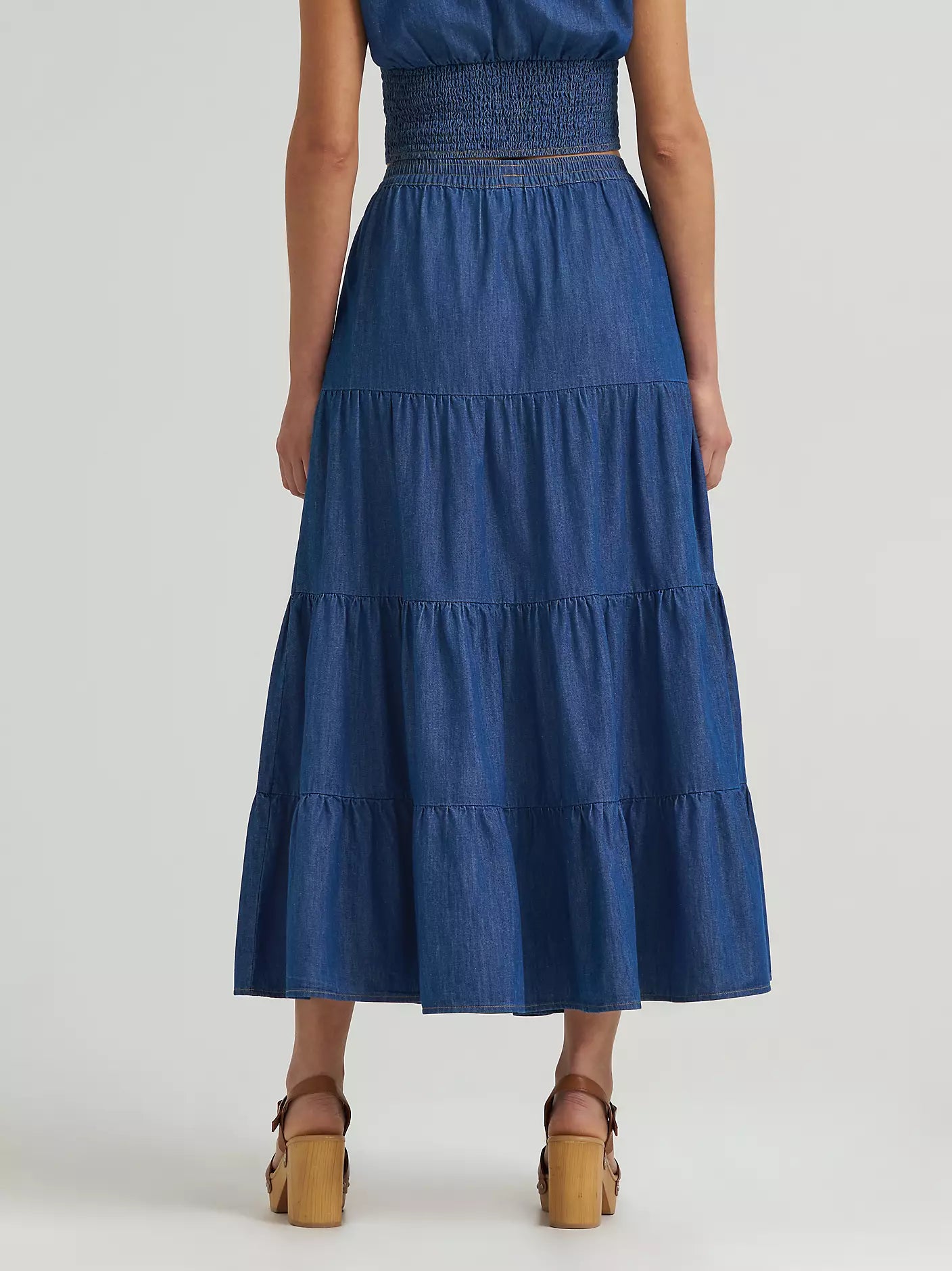 Wrangler Denim Tiered Maxi Skirt