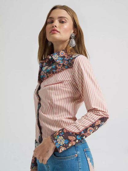 Lainey Wilson x Wrangler Prairie Print Western Snap Shirt