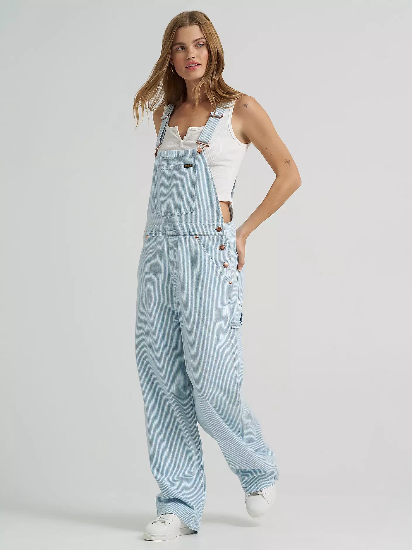 Lainey Wilson x Wrangler Stripe Overalls