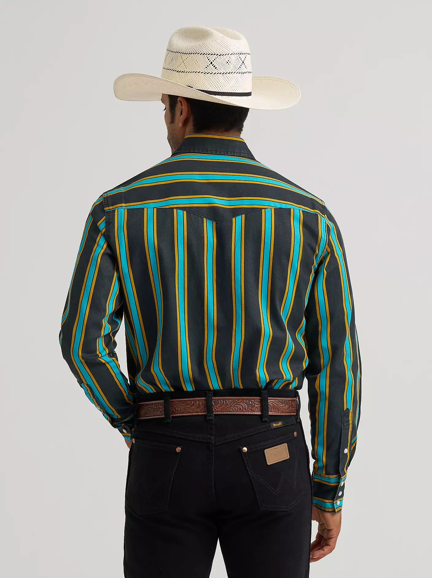 Wrangler Vintage-Inspired Brushpopper Western Snap Long Sleeve Shirt