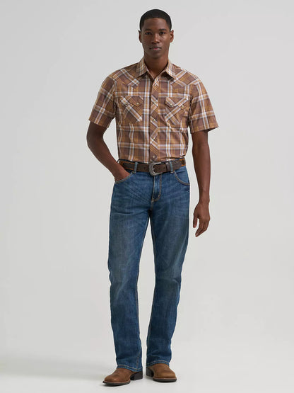 Wrangler Retro Short Sleeve Sawtooth Pocket Western Snap Shirt