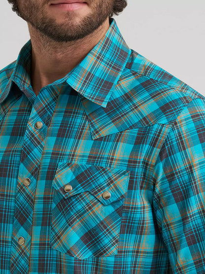 Wrangler Retro Lagoon Short Sleeve Snap Shirt