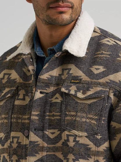 Wrangler Elmwood Sherpa Lined Jacquard Print Jacket