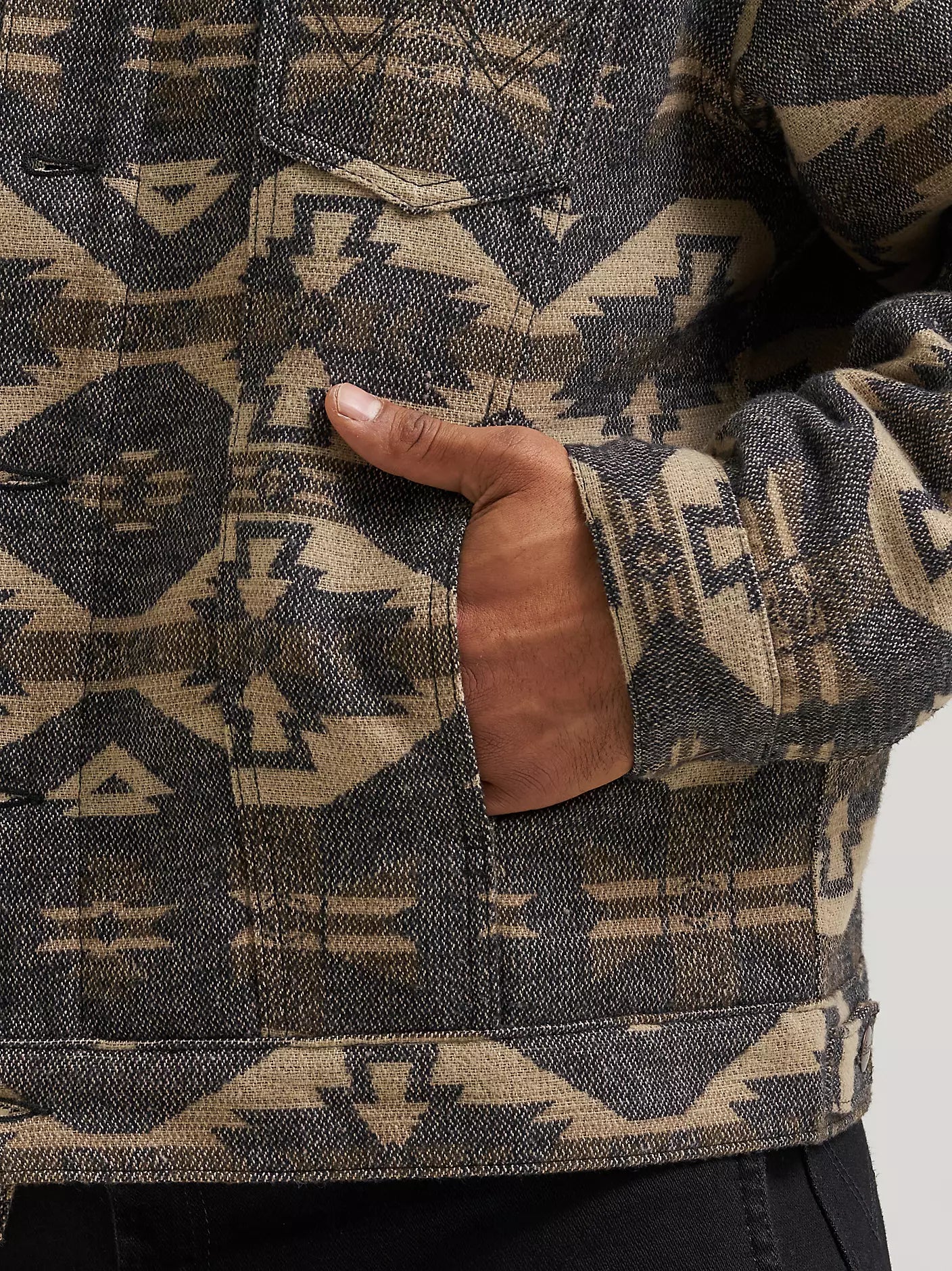 Wrangler Elmwood Sherpa Lined Jacquard Print Jacket