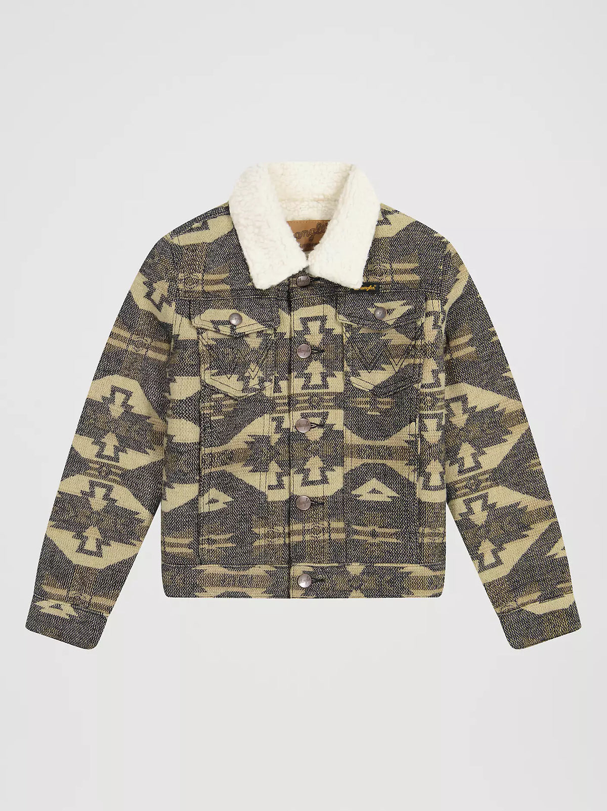 Wrangler Boy's Elmwood Sherpa Lined Jacquard Print Jacket
