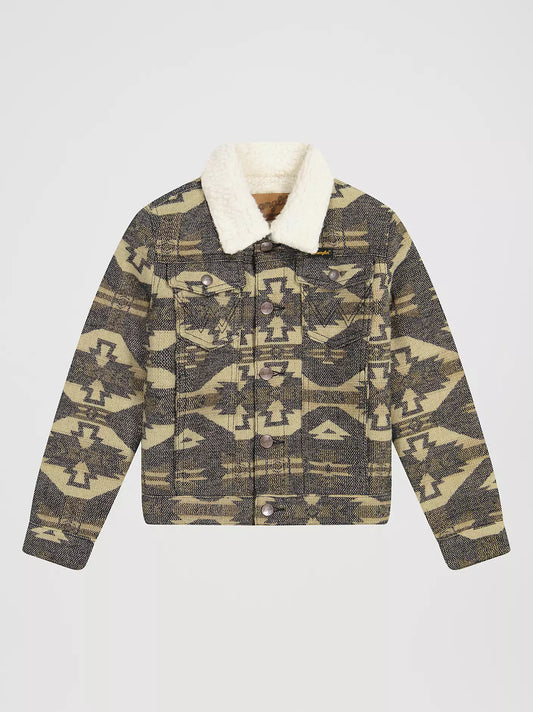 Wrangler Boy's Elmwood Sherpa Lined Jacquard Print Jacket