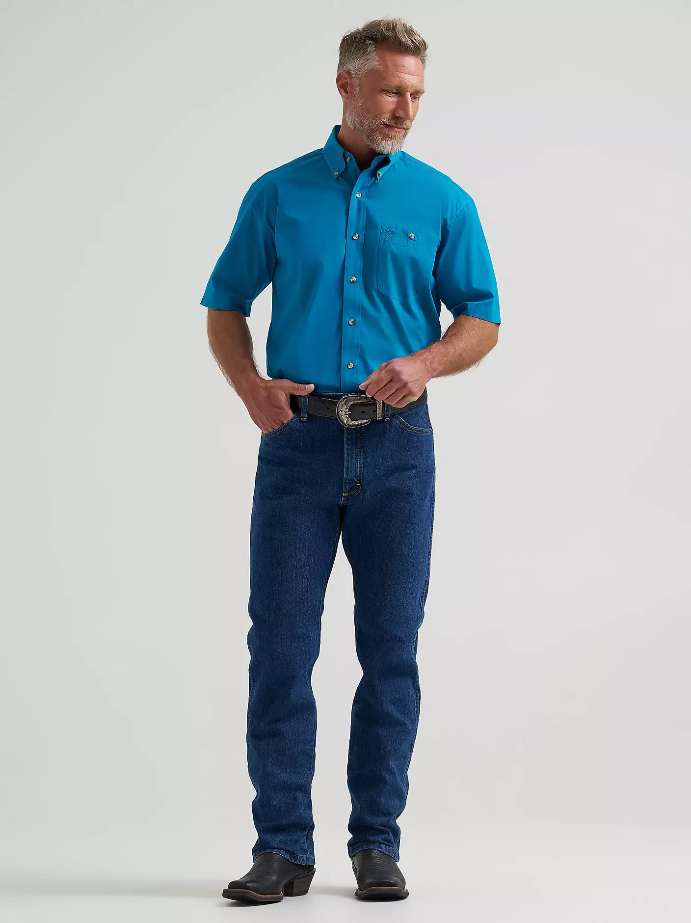 Wrangler® George Strait Blue Spruce Short Sleeve Shirt