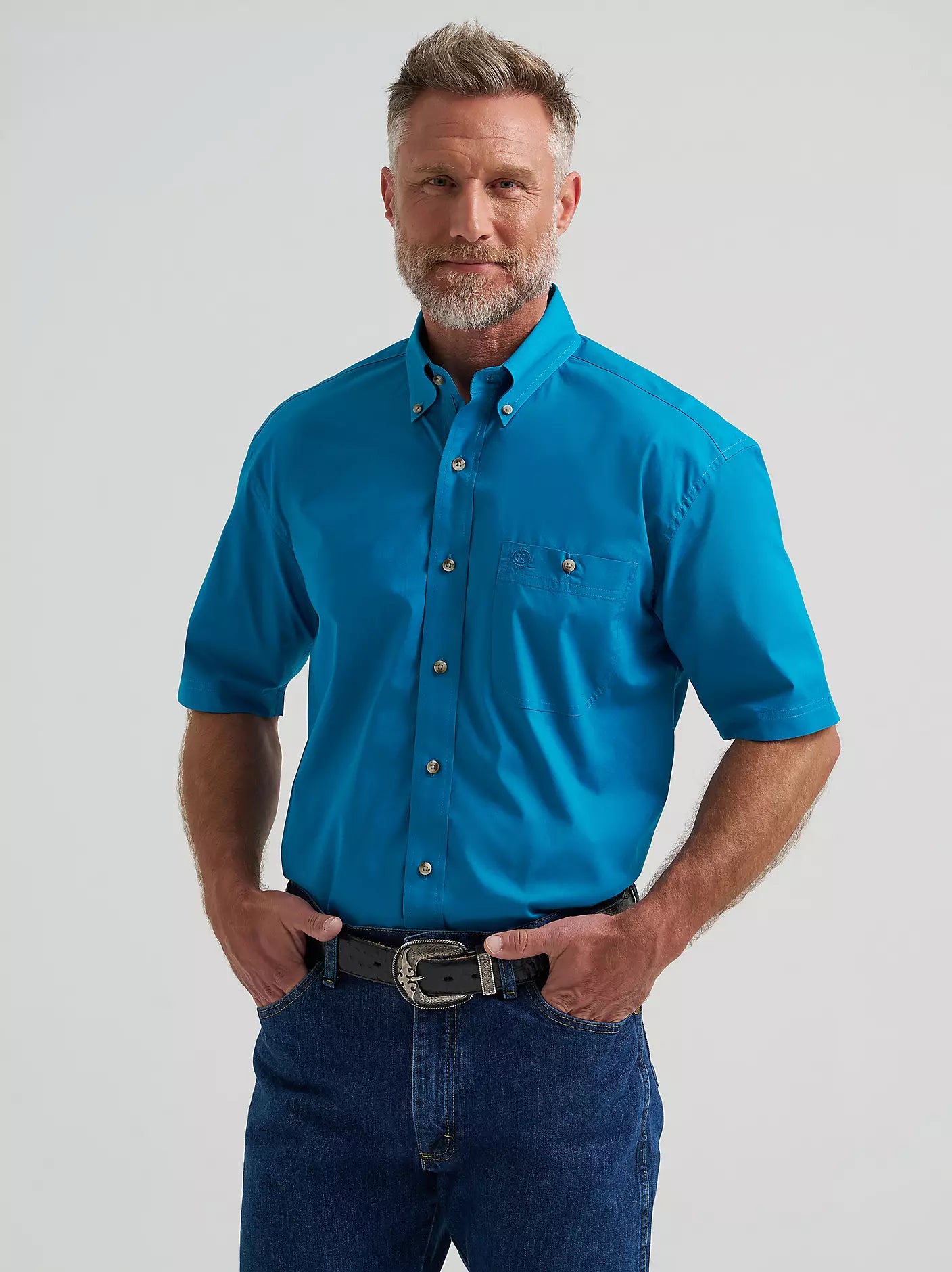 Wrangler® George Strait Blue Spruce Short Sleeve Shirt