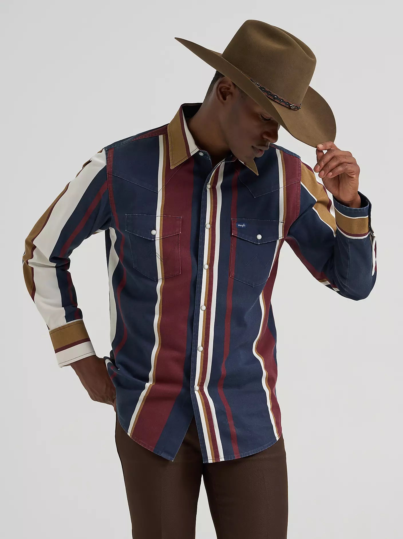 Wrangler Vintage-Inspired Brushpopper Western Snap Workshirt