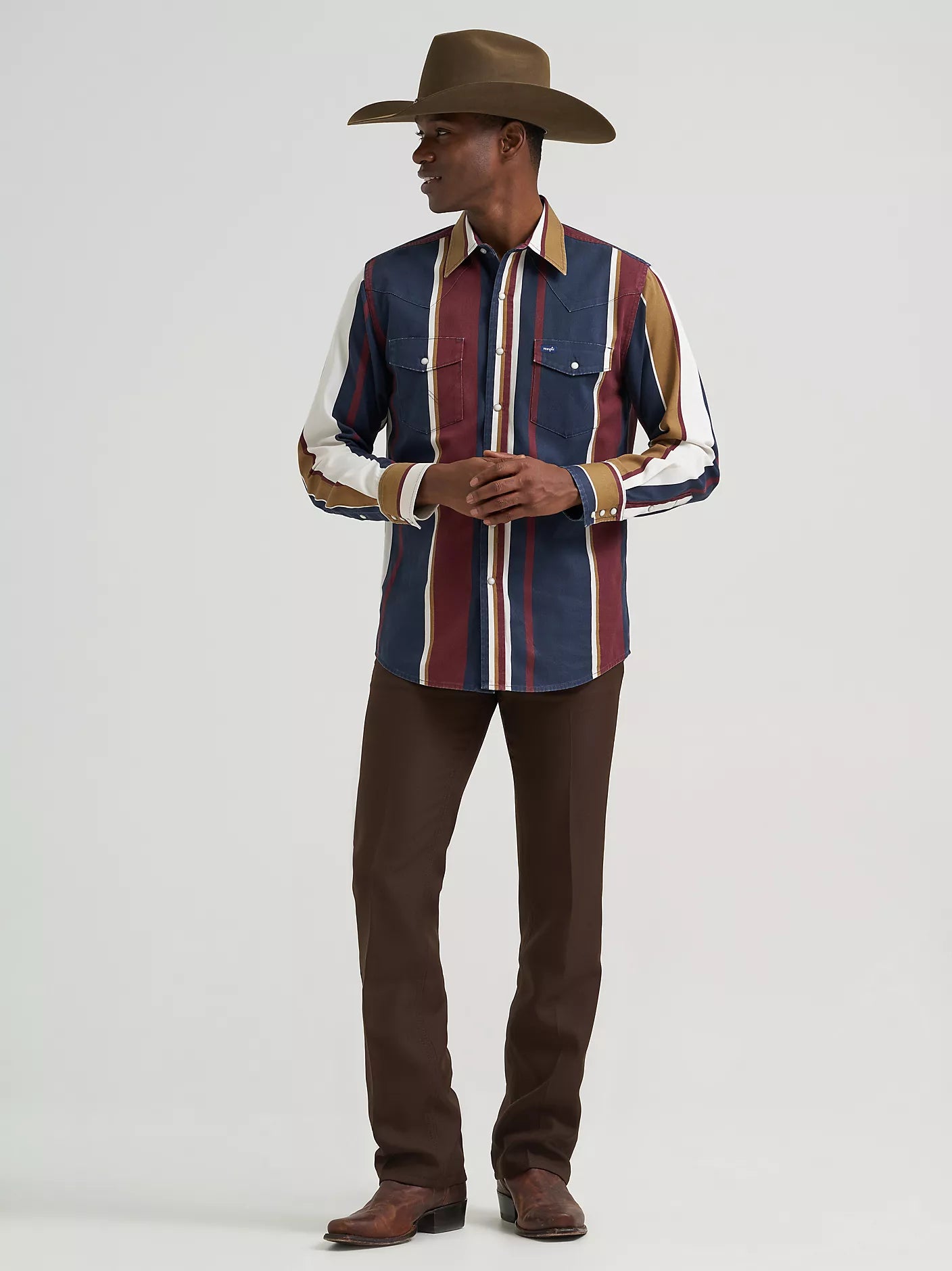 Wrangler Vintage-Inspired Brushpopper Western Snap Workshirt