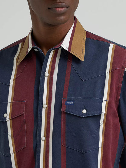 Wrangler Vintage-Inspired Brushpopper Western Snap Workshirt