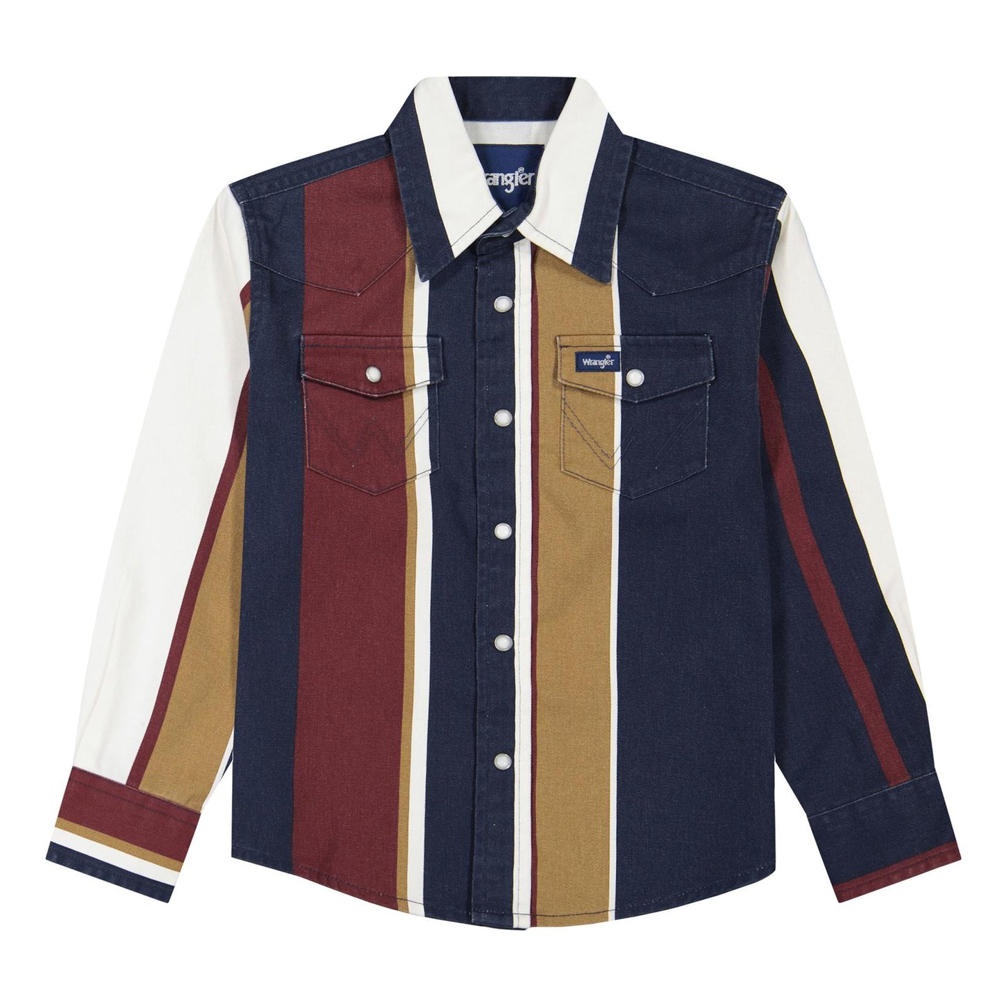 Wrangler Boy's Vintage Midnight Oak Brushpopper Stripe Shirt