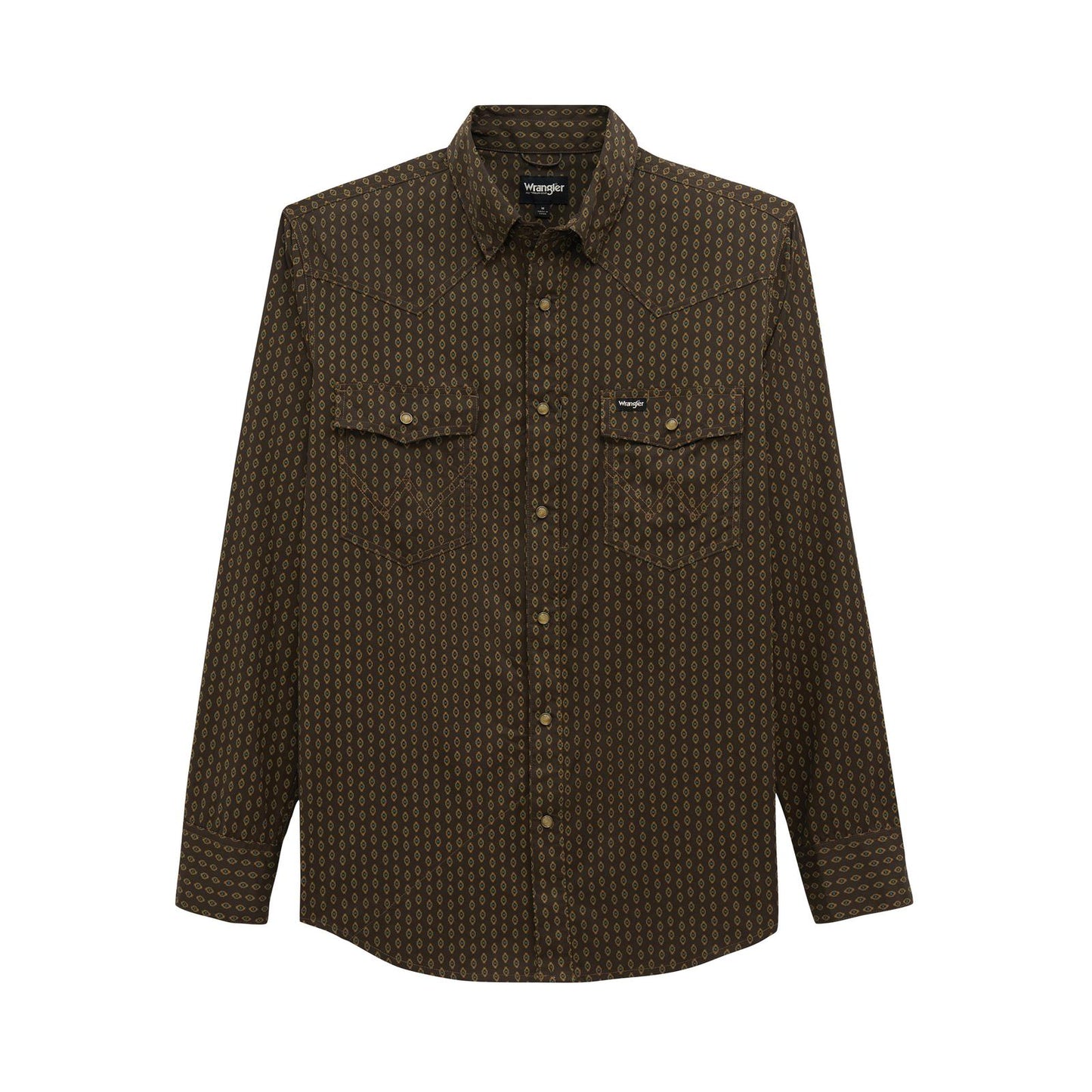 Wrangler All Terrain Gear Men's Turkish Coffee Ditzy Checotah Technical Shirt