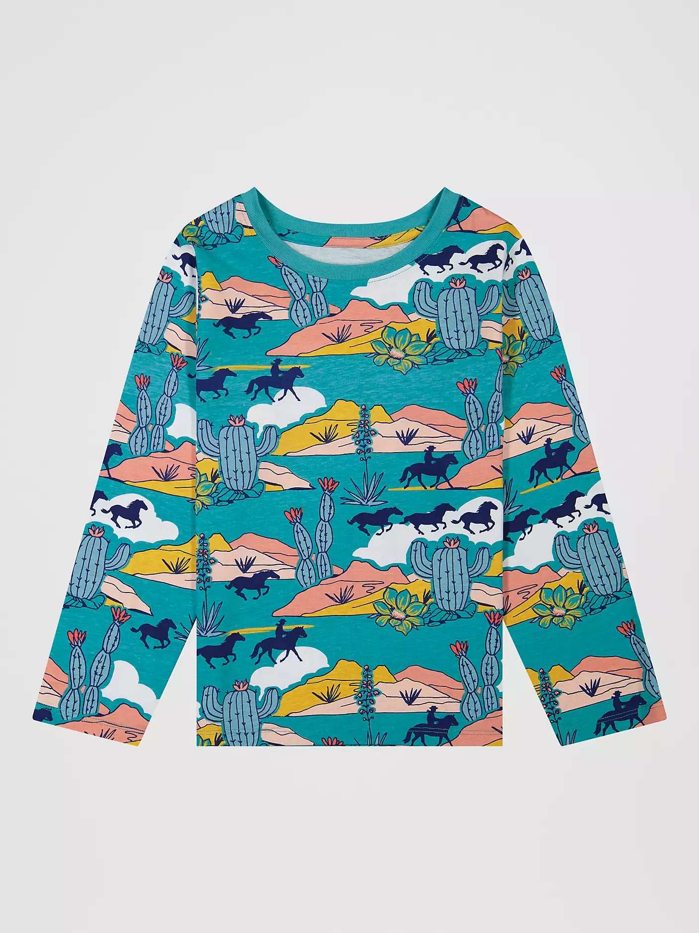 Wrangler Turquoise Long Sleeve Cowgirl Graphic Tee