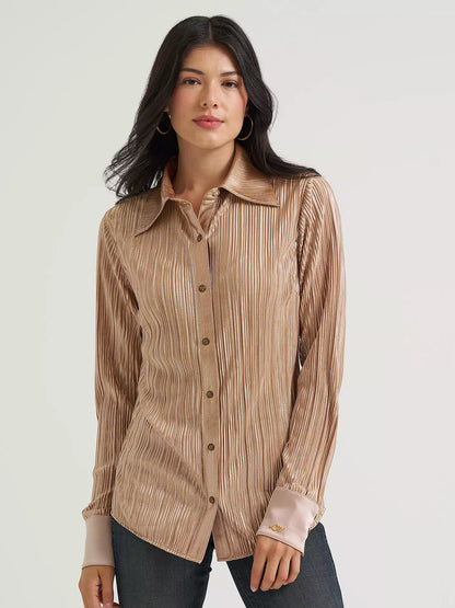 Lainey Wilson x Wrangler Rose Gold Lainey Snap Shirt