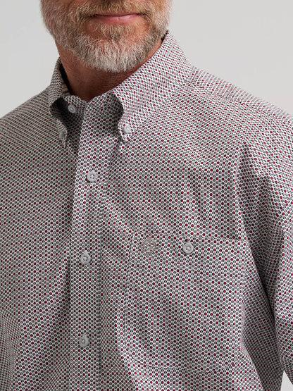 Wrangler George Strait Grey Spur Long Sleeve Button Down One Pocket Shirt