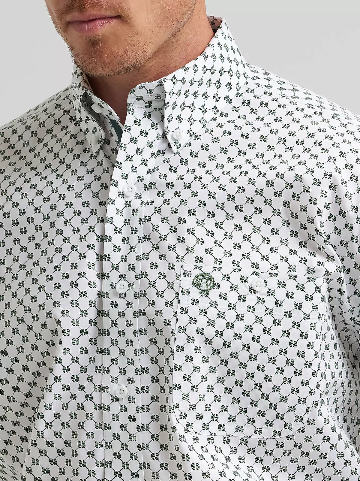 Wrangler George Strait Pine Trail Paisley Long Sleeve Button Down Shirt