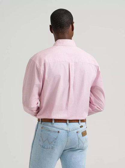 Wrangler Bucking Cancer Pale Pink Button Down Shirt
