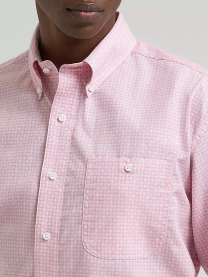 Wrangler Bucking Cancer Pale Pink Button Down Shirt