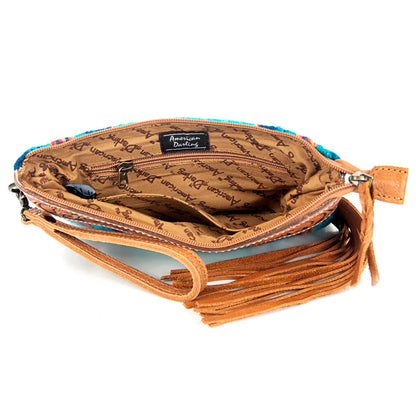 Olivia Turquoise Aztec Wristlet