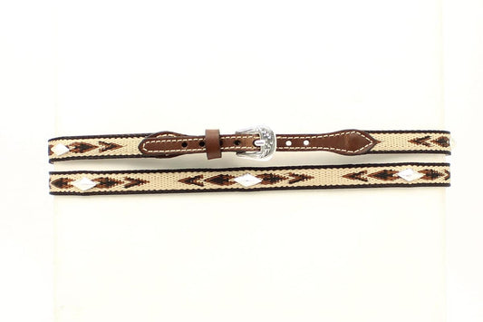 Diamond Concho Brown Embroidered Hatband