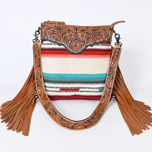 MAE SERAPE TOOLED BLANKET MESSENGER BAG