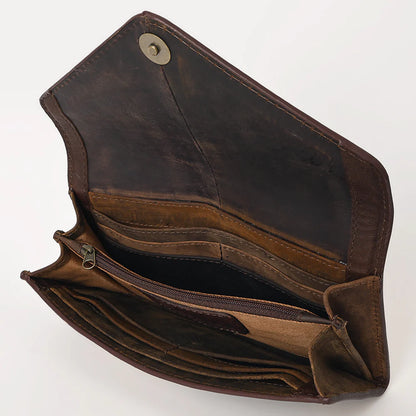Tooled Outlined Cowhide Inlay Wallet