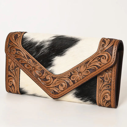 Tooled Outlined Cowhide Inlay Wallet