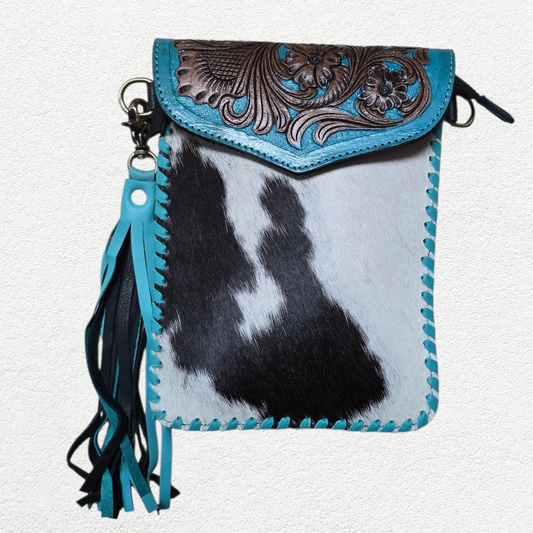 Floral Cowhide Tooled Leather Crossbody