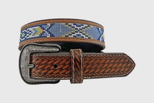 Roper Boy's Blue Embroidered Aztec Belt