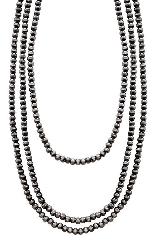 MULTI STRAND WESTERN PEARL BEAD SHORT NECKLACE
