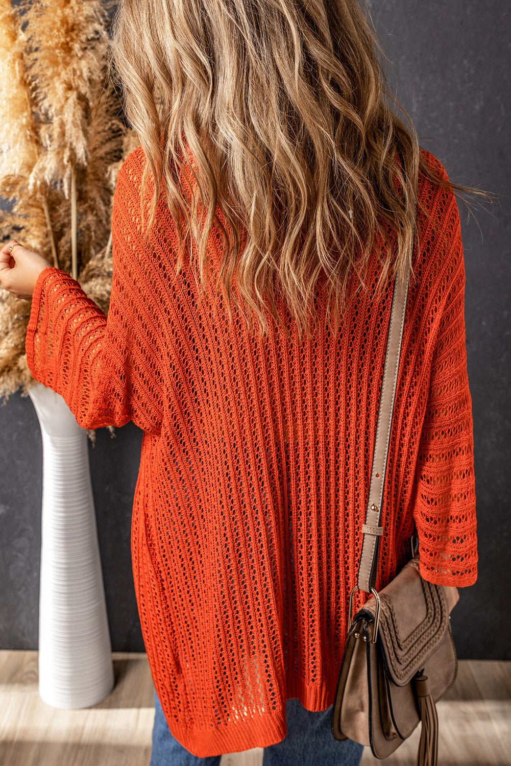 Hollow-out Knit Lightweight Cardigan