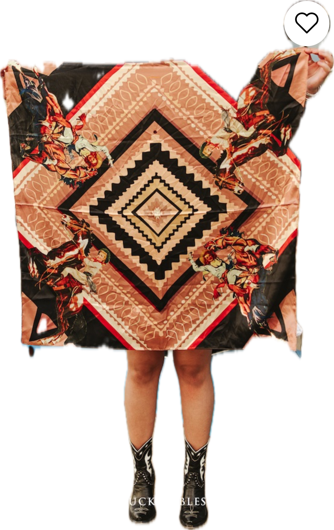 Brown Square Cowboy Printed Wild Rag