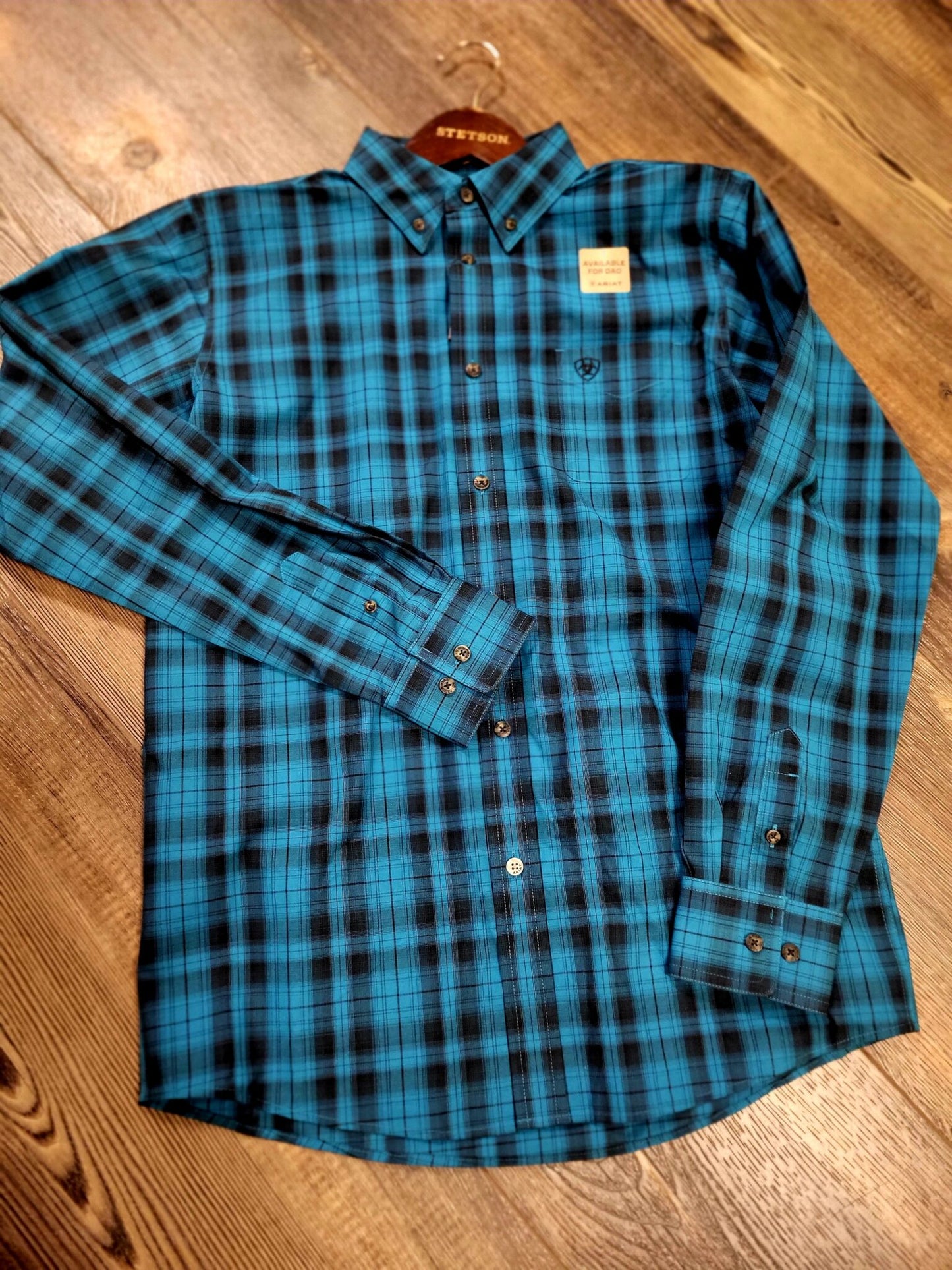 ARIAT BOYS PRO KINGSTON OCEAN DEPTHS LONG SLEEVE SHIRT